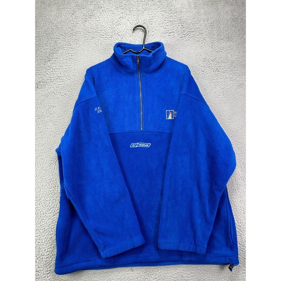 Reebok Jacket Adult XL Blue Quarter Zip Pullover Golf Long Sleeve Mock Neck Mens - Picture 3 of 11